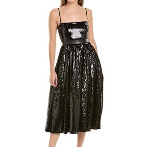 NWT WeWoreWhat Sequin Midi Dress in black size 8 women's